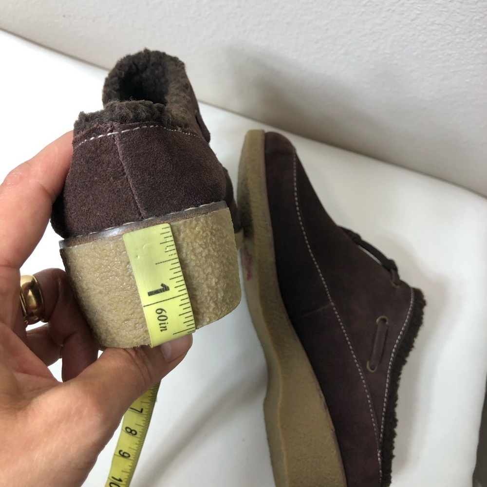 Lands' End Women's Leather Chalet Tassel Fur Lining Brown Mules Clogs 8B‎ - Picture 13 of 14